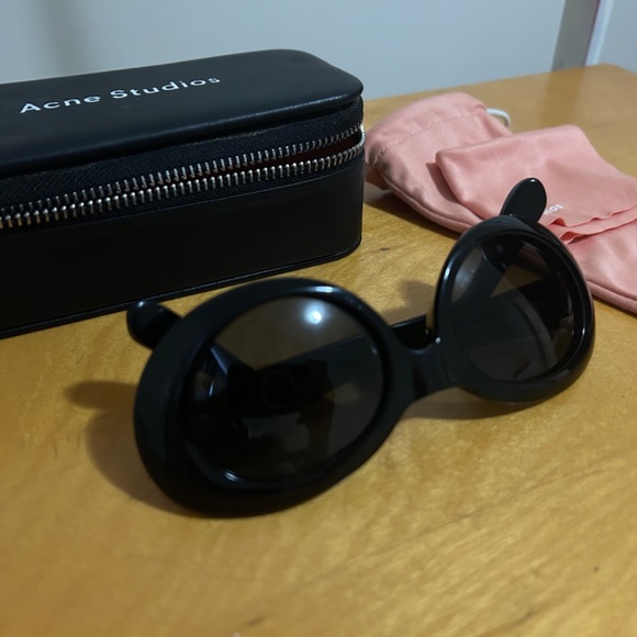 Acne Studios Mustang Oval Black Sunglasses Kurt Cobain inspired - Picture 4 of 12